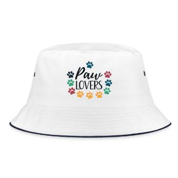 Pfotenliebhaber lieben bunte Tiere - Bucket Hat - Weiß/Navy - Vorne
