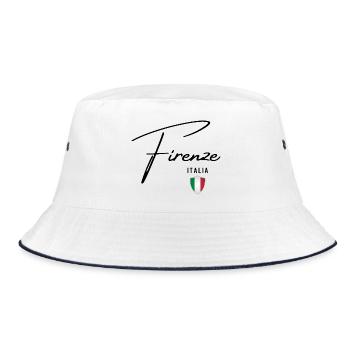 Florence Italy, elegant design of Florence - Bucket Hat - white/navy - Front