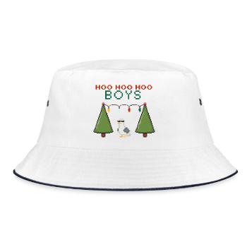 Pixel Seemöwe Weihnachts Boys - Bucket Hat - Weiß/Navy - Vorne