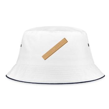 Rustic wood grain on wooden plank - Bucket Hat - white/navy - Front