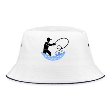 Fishing & Fishing | Petri Heil Hobby Logo - Bucket Hat - white/navy - Front