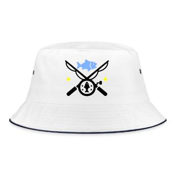 Fishing & Fishing | Petri Heil Hobby Logo - Bucket Hat - white/navy - Front
