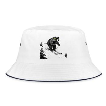 Slopes Bär - Bucket Hat - white/navy - Front
