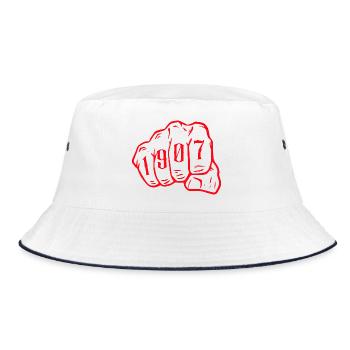Ruhrpott Fußball Essen 1907 Hoodie - Bucket Hat - Weiß/Navy - Vorne