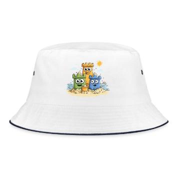 Sandbox heroes on the beach - Bucket Hat - white/navy - Front