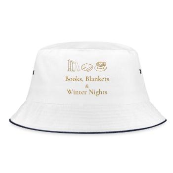 Books, Blankets & Winter Nights - Cozy Vibe - Bob - blanc/marine - Devant