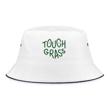 Touch grass - Bucket Hat - white/navy - Front