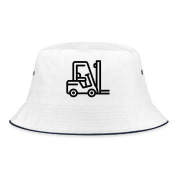 Gabelstapler - Bucket Hat - Weiß/Navy - Vorne