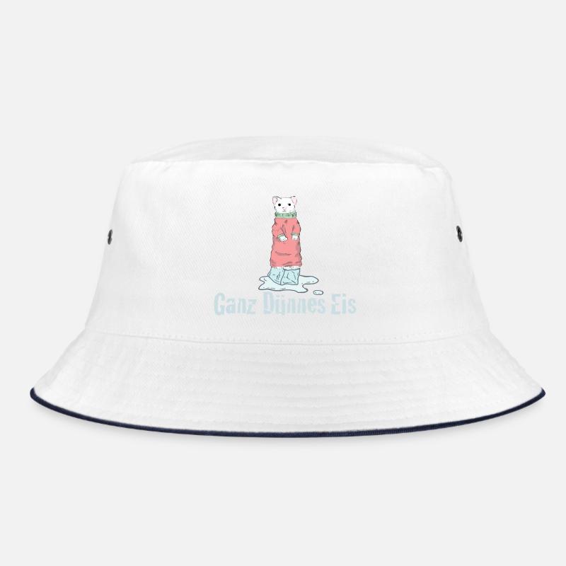 Ganz Dünnes Eis Deutscher Humor - Bucket Hat - white/navy