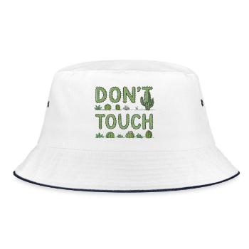 Do Not Touch — Green Cactus - Bucket Hat - white/navy - Front
