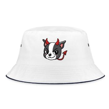 Boston - Devil - Bucket Hat - white/navy - Front