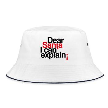 Dear Santa I can explain! - Bucket Hat - white/navy - Front