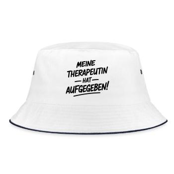 My therapist gave up - Bucket Hat - white/navy - Front