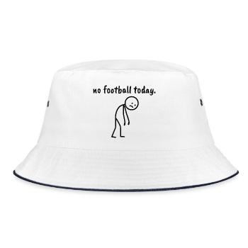 No Football Today Minimalist Sad Stick Figure - Bucket Hat - white/navy - Front