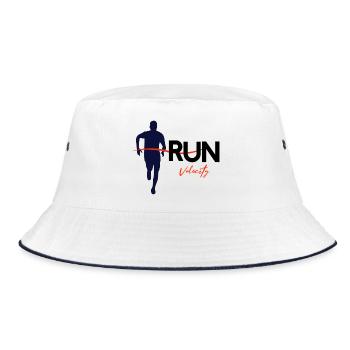 Run - Bucket Hat - white/navy - Front