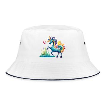 Licorne fabuleuse dans le pays arc-en-ciel - Bob - blanc/marine - Devant