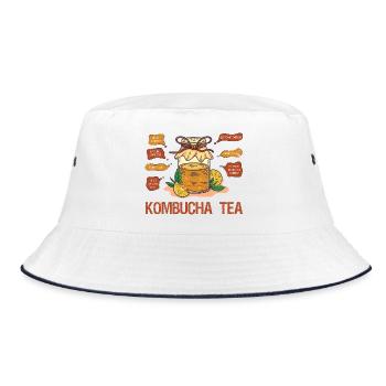 kombucha tea - Bucket Hat - Weiß/Navy - Vorne