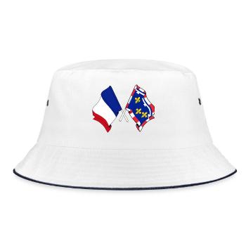 Centre-Val de Loire & Frankreich - Bucket Hat - Weiß/Navy - Vorne