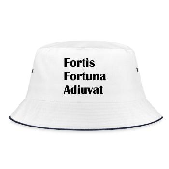Fortis Fortuna Adiuvat - Bucket Hat - Weiß/Navy - Vorne