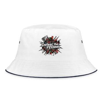 Defeat the System: Rebel Burst - Bucket Hat - white/navy - Front