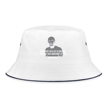Henry Miller quote - Obscenity Is War Quote design - Bucket Hat - white/navy - Front