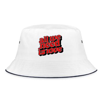 All We Need Is Love Positive Message - Bucket Hat - Weiß/Navy - Vorne