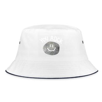 You Rock Minimal Statement Pebble - Bucket Hat - white/navy - Front