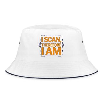 MRI Tech I Scan Therefore I Am MRI Technologist - Bucket Hat - Weiß/Navy - Vorne
