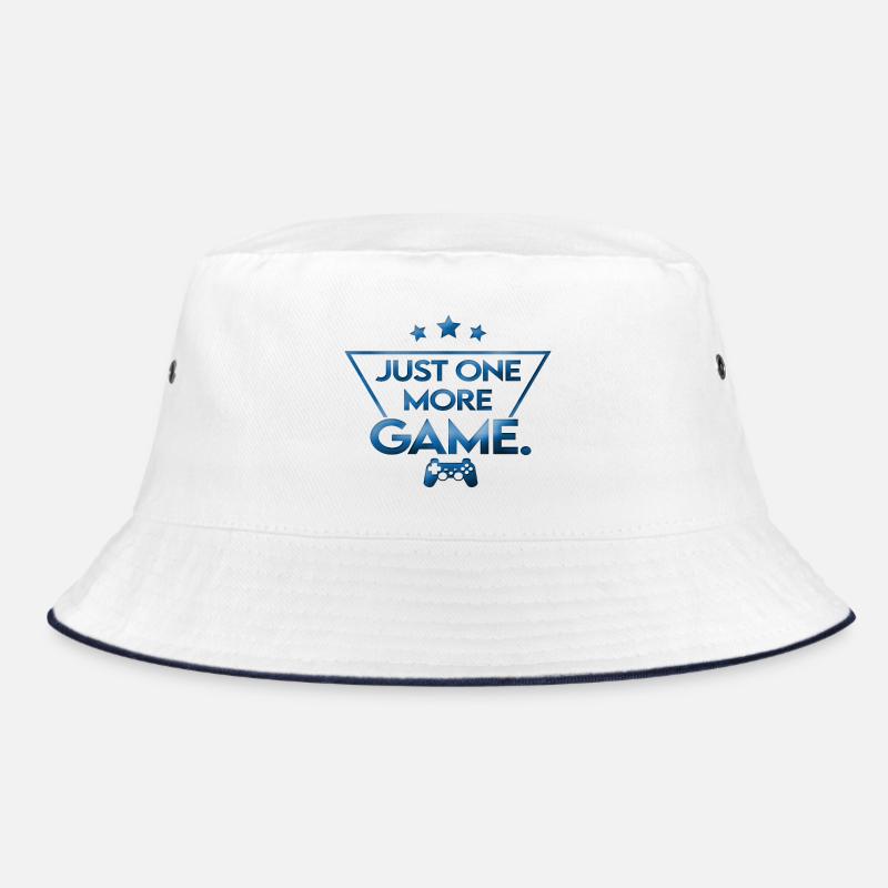Just_one_more_game_ _gameplayer - Bucket Hat - white/navy