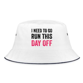 Ich muss diesen Tag frei machen - Bucket Hat - Weiß/Navy - Vorne