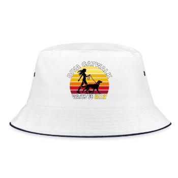 Diva Catwalk - Watch Us Shine Retro - Bucket Hat - white/navy - Front