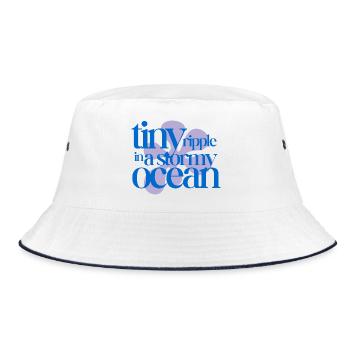 Tiny ripple in a stormy ocean (lavender) - Bucket Hat - white/navy - Front