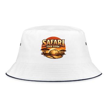 Safari Kostüm Fasching lustig Tour Guide Geschenk - Bucket Hat - Weiß/Navy - Vorne