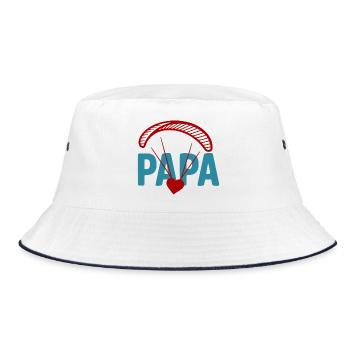 Papa Paragliding Heart - Bucket Hat - white/navy - Front