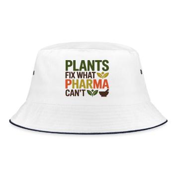 Herbalist Plants Fix What Pharma Can't Profession - Bucket Hat - white/navy - Front