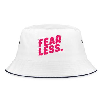 Fearless Pink Brush Letters - Bucket Hat - white/navy - Front