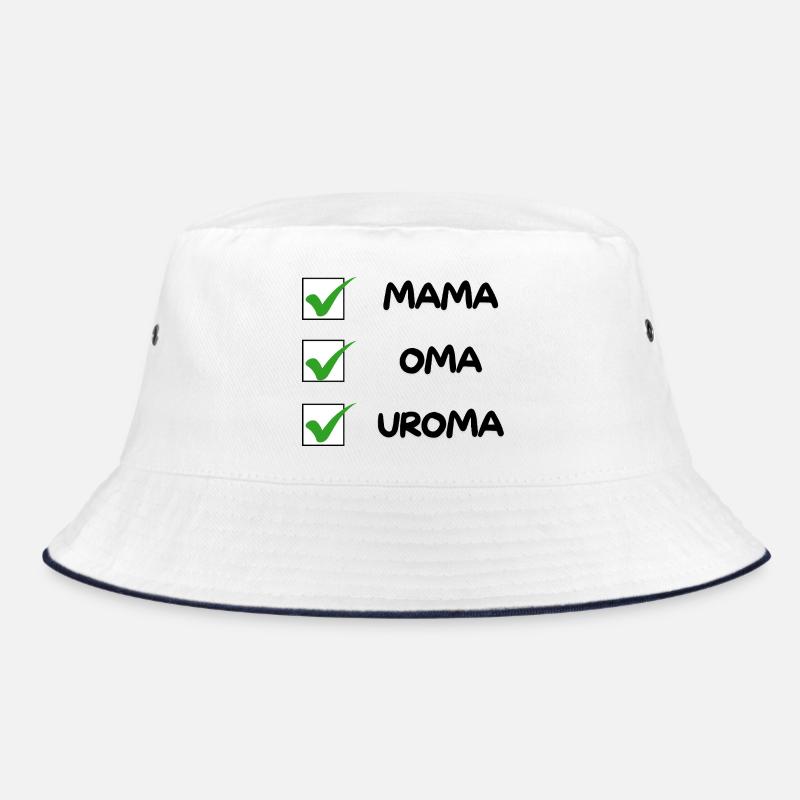 UROMA Checkliste - Bucket Hat - Weiß/Navy
