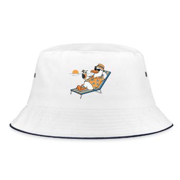 Sunny Beach Penguin Hawaii - Bucket Hat - white/navy - Front
