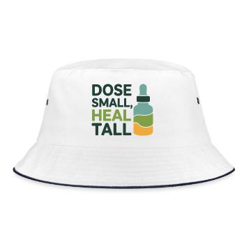 Homeopathy Dose Small Heal Tall Professional  - Bucket Hat - white/navy - Front