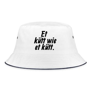 Et kütt wie et kütt - Et Kölsche Jrundjesetz §2 - Bucket Hat - Weiß/Navy - Vorne