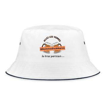 Allez_les_verres_hashtag_adoption_animale - Bucket Hat - white/navy - Front