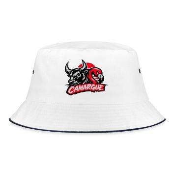 Camargue - Bucket Hat - Weiß/Navy - Vorne