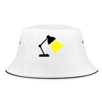 Schreibtischlampe Licht Idee - Bucket Hat - Weiß/Navy - Vorne