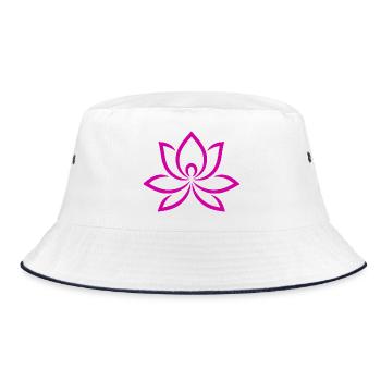 Flowing lotus flower in pink - Bucket Hat - white/navy - Front
