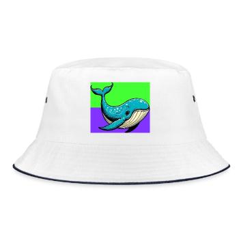 Wal - Bucket Hat - Weiß/Navy - Vorne