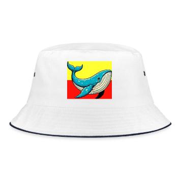 Wal - Bucket Hat - Weiß/Navy - Vorne