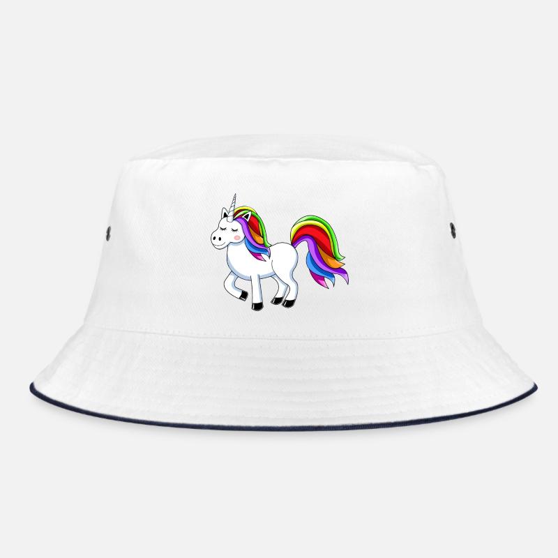Regenbogen-Einhorn Cartoon-Design Bucket Hat
