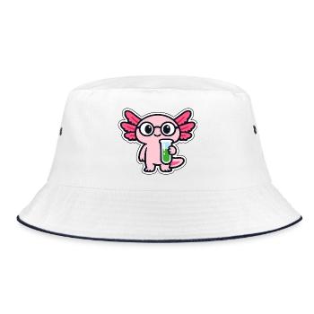 Small Labcreature with wings axolotl - Bucket Hat - white/navy - Front