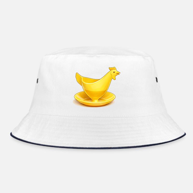 Yellow GDR egg cup, Ostalgie Bucket Hat