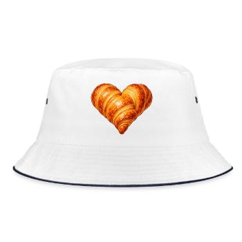 Illustration de croissant en forme de cœur - Bob - blanc/marine - Devant